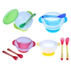 Миска для еды, ложка с датчиком температуры, чаша для кормления ребенка, детская посуда, Детская обучающая посуда с присоской для кормления
