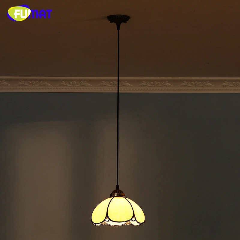 FUMAT маленькая винтажная лампа из стекла Тиффани креативные витражные