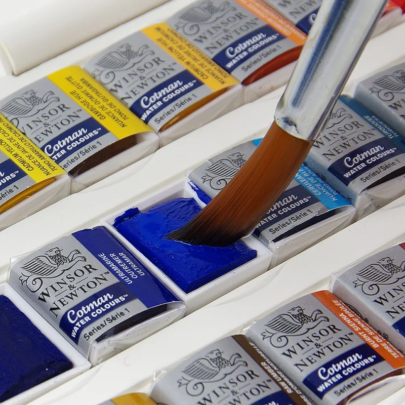 WINSOR & NEWTON 45 цветов cotman однотонная Акварельная краска высококачественный пигмент