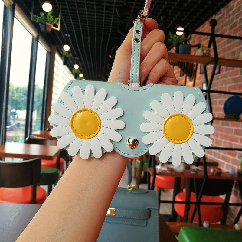 flower Новая мода животных мультфильм женщин портативный чехол из искусственной кожи солнцезащитные очки коробка для очков Солнцезащитные очки милая защитная сумка - Цвет: flower