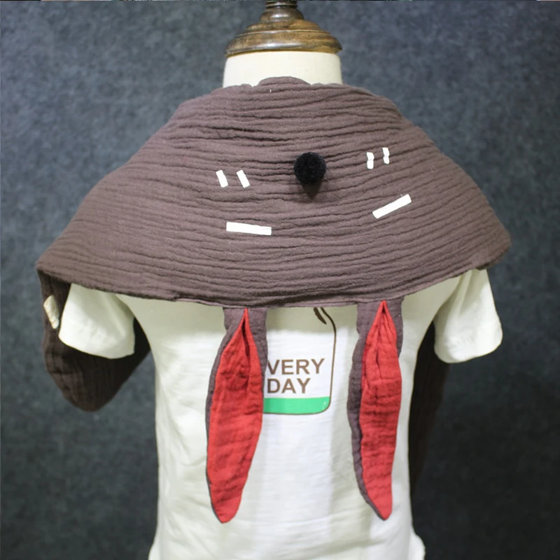 Детский Зимний вязаный длинный шарф из натурального хлопка с кроличьими