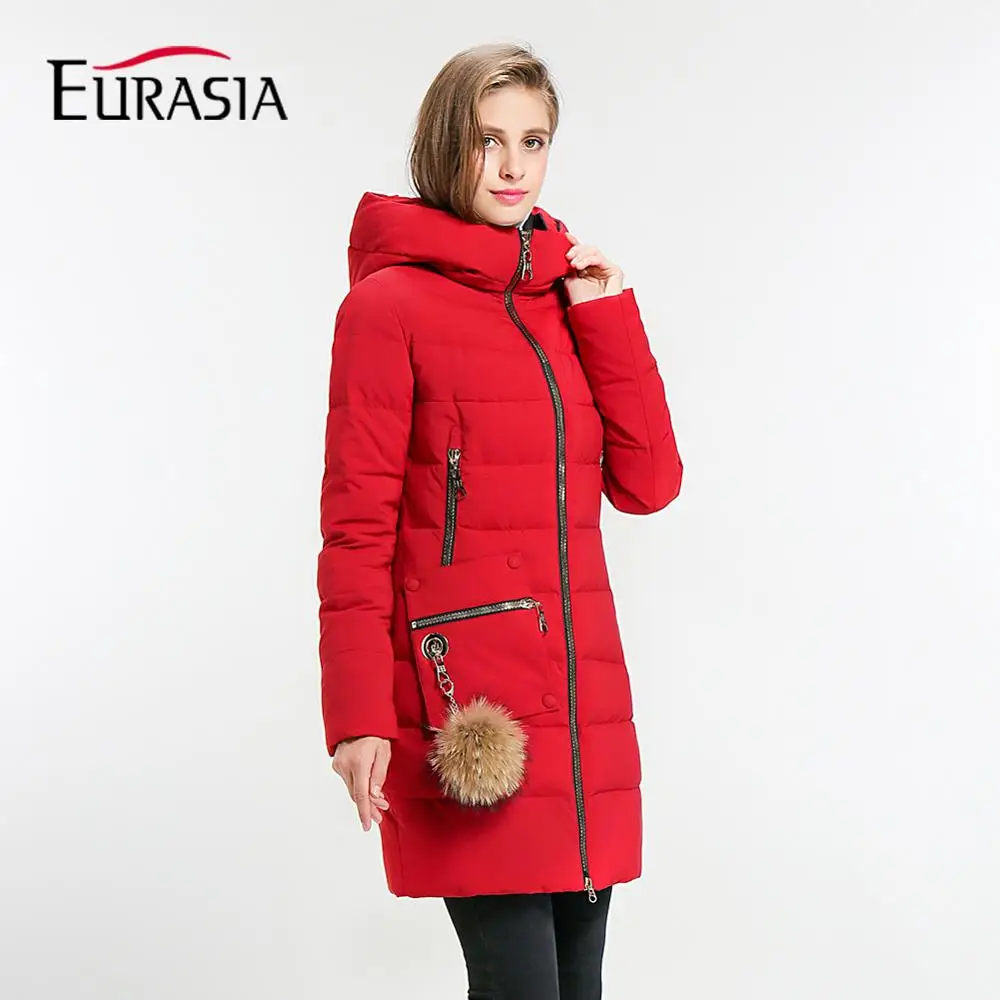 Евразии 2017 новое поступление зимнее пальто Для женщин Куртка Верхняя одежда с