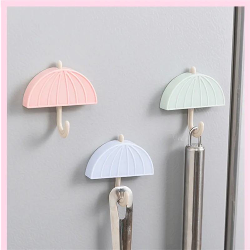 

Umbrella Shaped Refrigerator Magnetic Hooks Creative Kitchen Fridge Sticker Magic Traceless Storage Hook Hanging Holder
