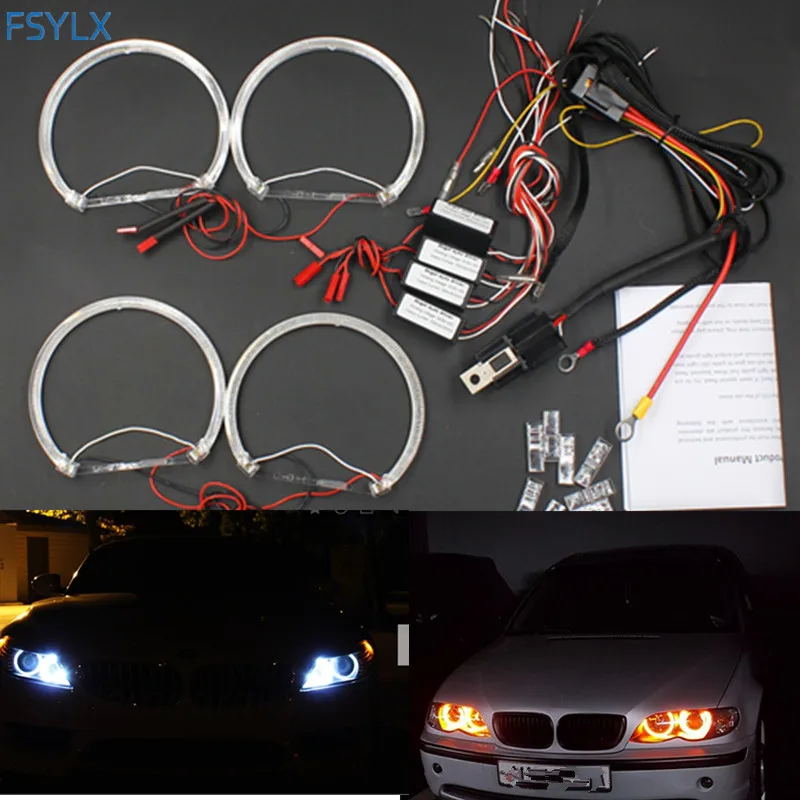 Светодиодные глаза ангела FSYLX для BMW E46 E39 E38 E36 проектор SMD комплект светодиодных