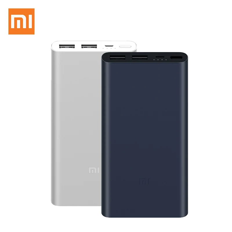 Xiao mi power Bank 2 10000 мАч тонкий внешний аккумулятор банка 18 Вт Быстрая зарядка двойной USB быстрая зарядка мобильный телефон mi 10000 power Bank