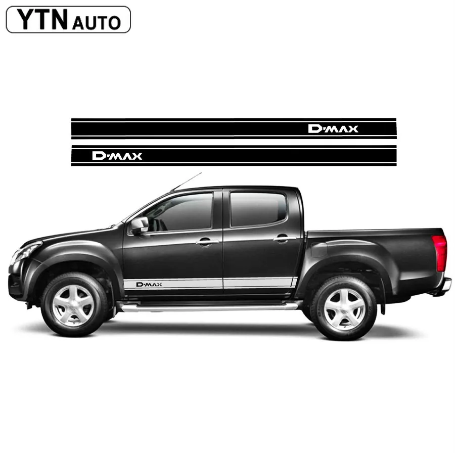 Пользовательские для izusu dmax pickup наклейки 2 шт. Крутые гонки полосы градиент