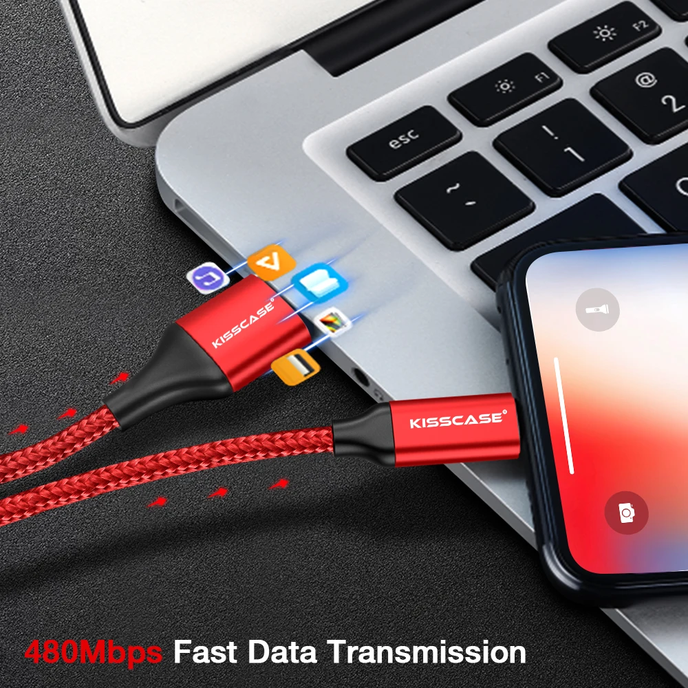 KISSSCASE 3A провод для быстрой зарядки USB кабель iPhone Android Micro Type c C кабели Samsung Huawei Xiaomi