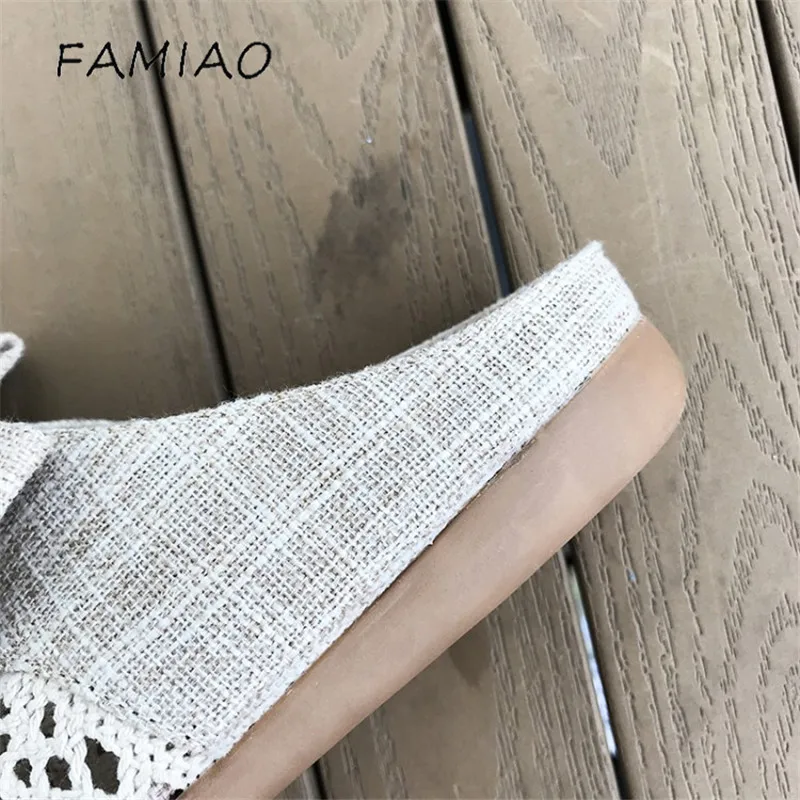 FAMIAO 2018 Летняя женская обувь полые домашние тапочки женские Вьетнамки с бантом
