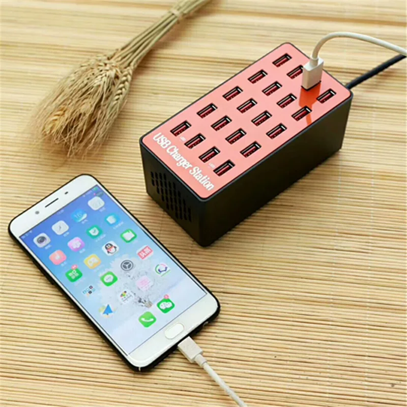 Go2linK 20 портов зарядная станция 90W 5V USB зарядное устройство со светодиодным
