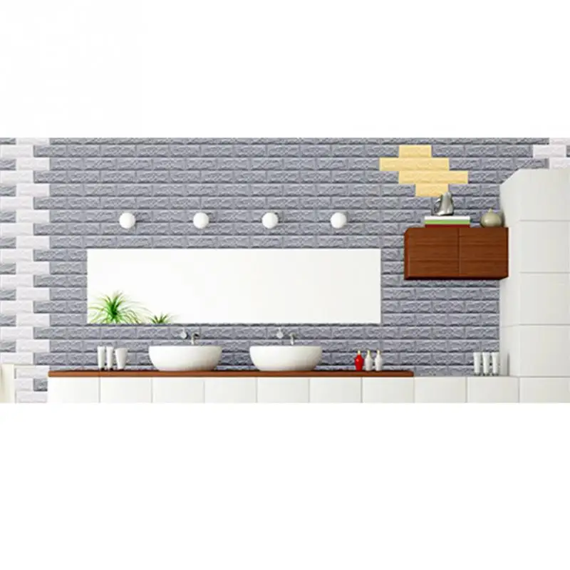 3D кирпичная Водонепроницаемая самоклеящаяся Настенная Наклейка сделай сам