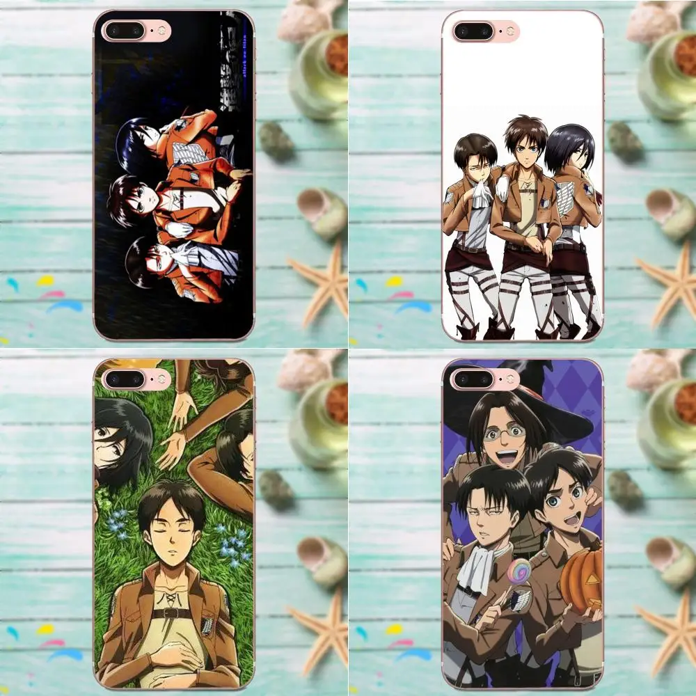 Для Apple iPhone 4 4S 5 5C 5S SE 6 6S 7 8 Plus X XS Max XR мягкий чехол из ТПУ с узором атака на Титанов Eren