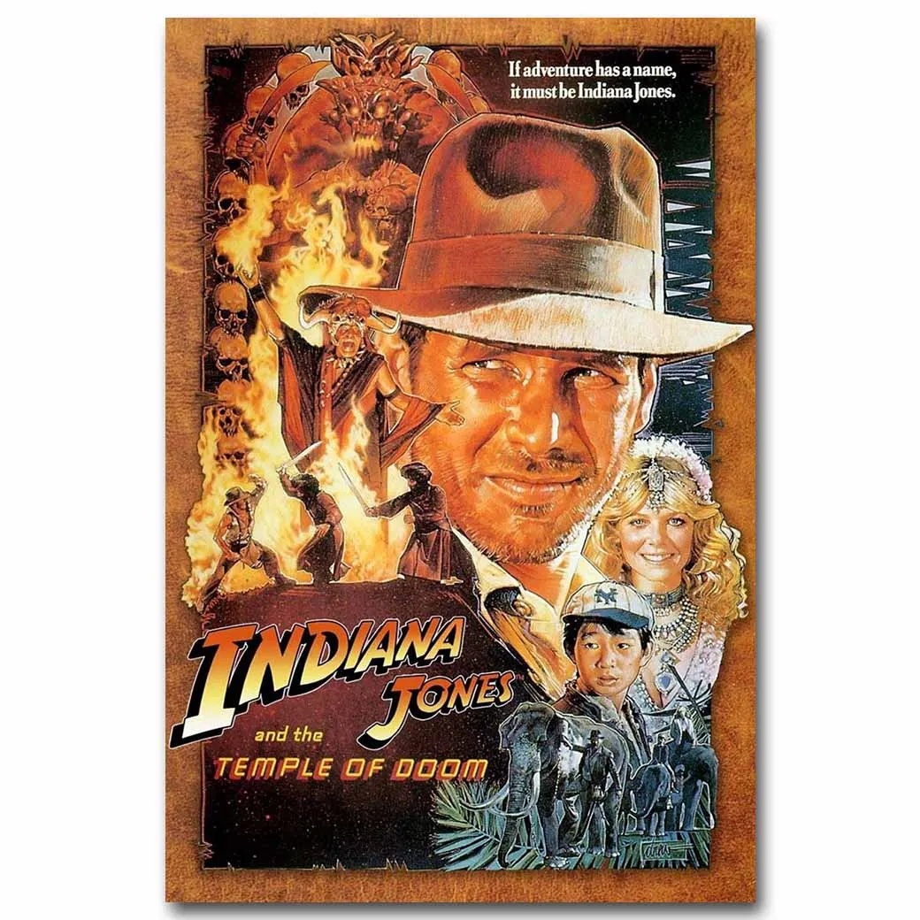 Художественный постер из шелковой ткани с принтом Индиана Джонса 13х20 24х36 дюймов