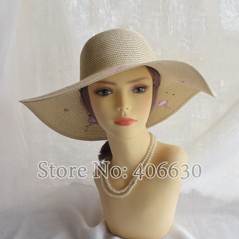 

Summer Wide Brim Straw Beach Hat For Women Floppy Sunbonnet Hats Female SDDS017