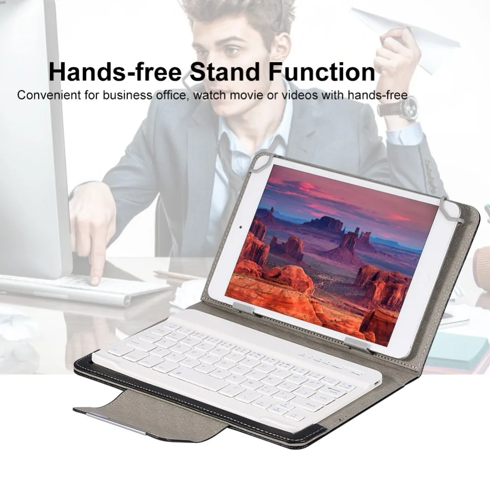 Bluetooth клавиатура PU кожаный чехол подставка+ OTG+ ручка для Pad Универсальный 7 8 дюймов 9 10 дюймов планшет для IOS Android Windows