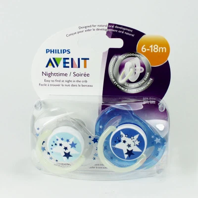 Avent пустышки без BPA Avent Ортодонтическая пустышка Avent Freeflow силиконовые пустышки 6-18 месяцев 2/упаковка - Цвет: Синий