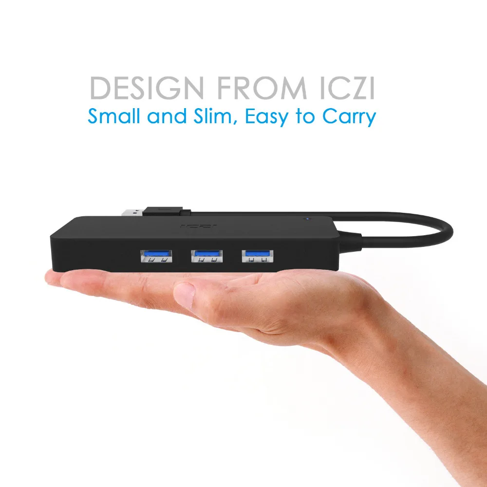 ICZI USB 3,0 концентратор высокая скорость внешней USB 3,0 Порты для передачи данных SD+ TF концентратор для окна Mac и подключаемый к ноутбуку через USB концентраторы