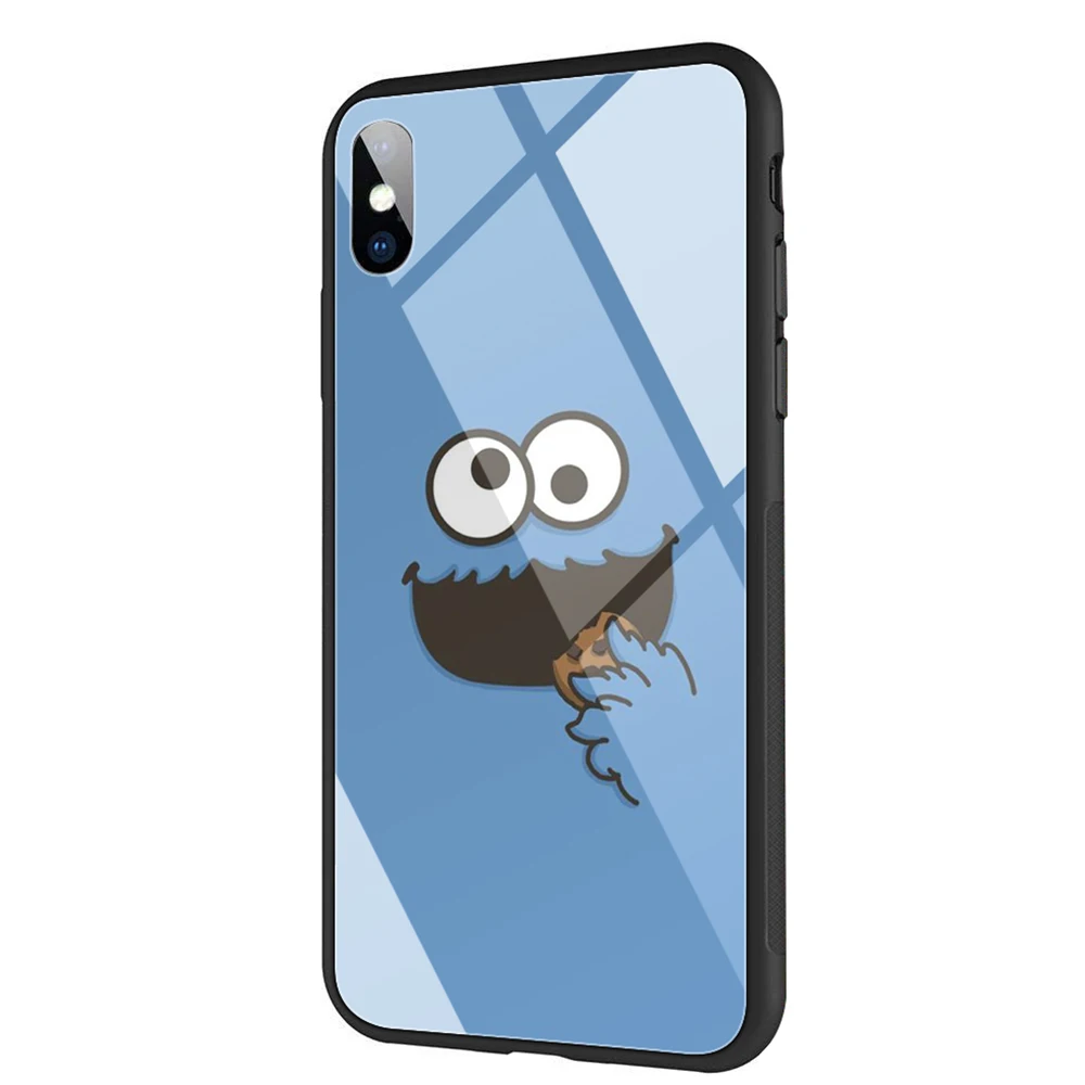 Lavaza Elmo печенье монстр закаленное стекло ТПУ чехол для iPhone XS Max XR X 8 7 6 6S Plus 5 5S SE |