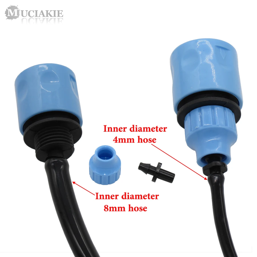 MUCIAKIE 2PCS Garden Water Hose Fast Coupling With 1/4&quot Barbed Connector For 4/7mm 8/11mm Tubing Watering Irrigation Tool | Дом и сад