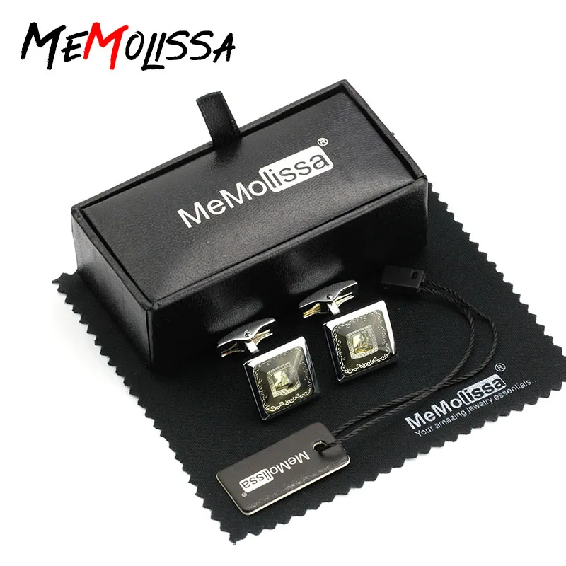 

MeMolissa Cufflinks Set Popular Fashion High Quality Silver Color Cufflinks Classic French Shirt Cuff Links Friends Gifts