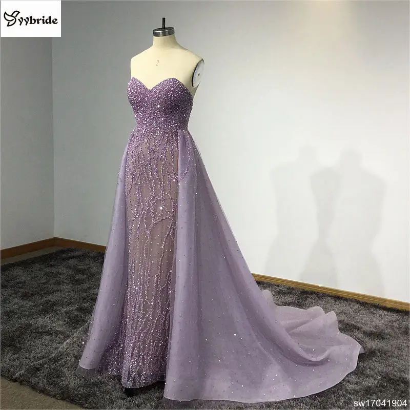 Женское платье без рукавов Surmount фиолетовое до пола с вырезом сердечком для