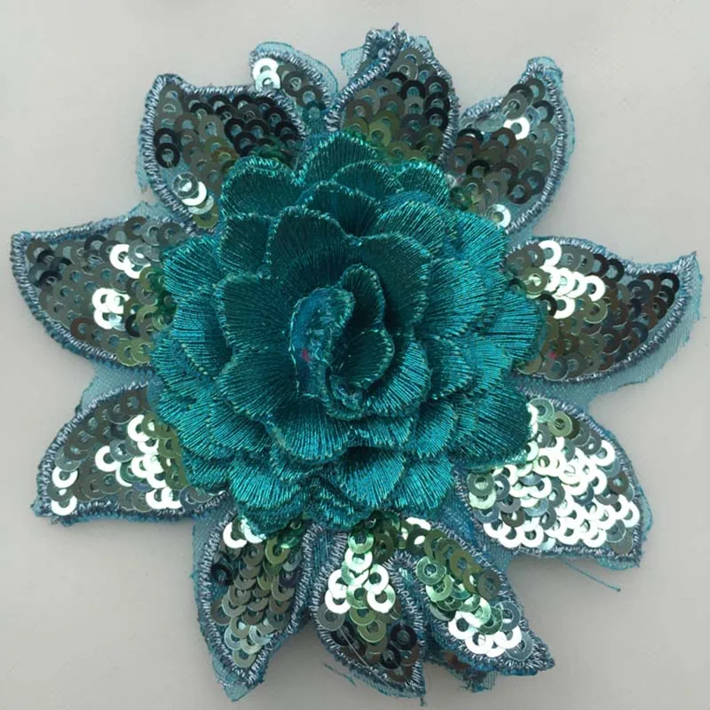 5 шт./лот 3D стереоскопические нашивки с блестками и цветами для одежды сделай сам