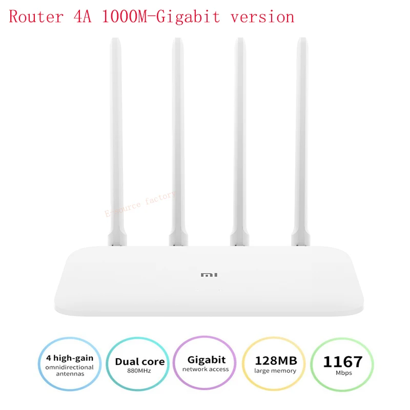 4A 1000M Gigabit Xiaomi Mi маршрутизатор 4А гигабитная версия 2,4 ГГц 5 ГГц WiFi 1167 Мбит/с WiFi повторитель 128 Мб DDR3 с высоким коэффициентом усиления 4 антенны Сетевой удлинитель - Цвет: 4A 1000M Gigabit