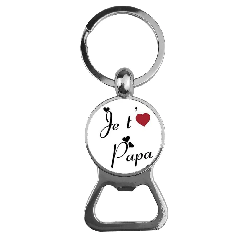 Открывалка для бутылок SUTEYI JE Love PAPA круглый стеклянный брелок ключей ручной