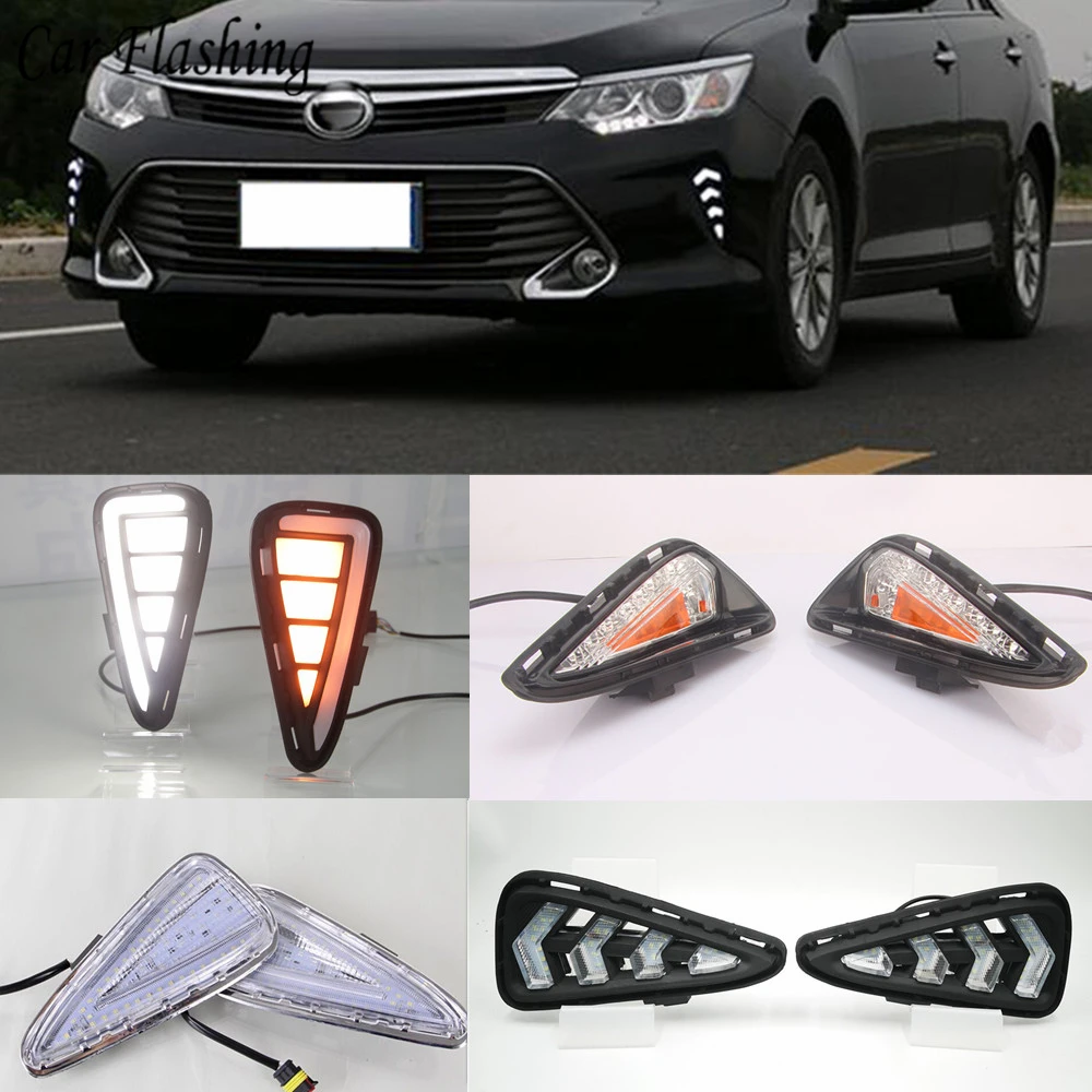 Автомобильный мигающий 1 комплект drl для Toyota Camry 2015 2016 2017 светодиодный DRL дневные