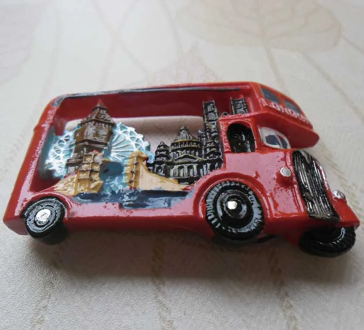 Лондонский автобус в форме наклейки на холодильник креативный пейзаж магниты