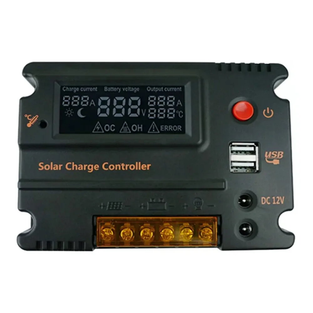 ACEHE 12V 24V Solar Charge Controller Auto Switch LCD Intelligent Panel Battery Regulator |
