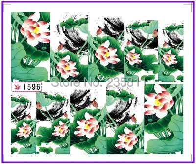 

1X Nail Art Water Stickers Nail Decals Stickers Water Transfers Decal Full Page Cover Lotus SY1596