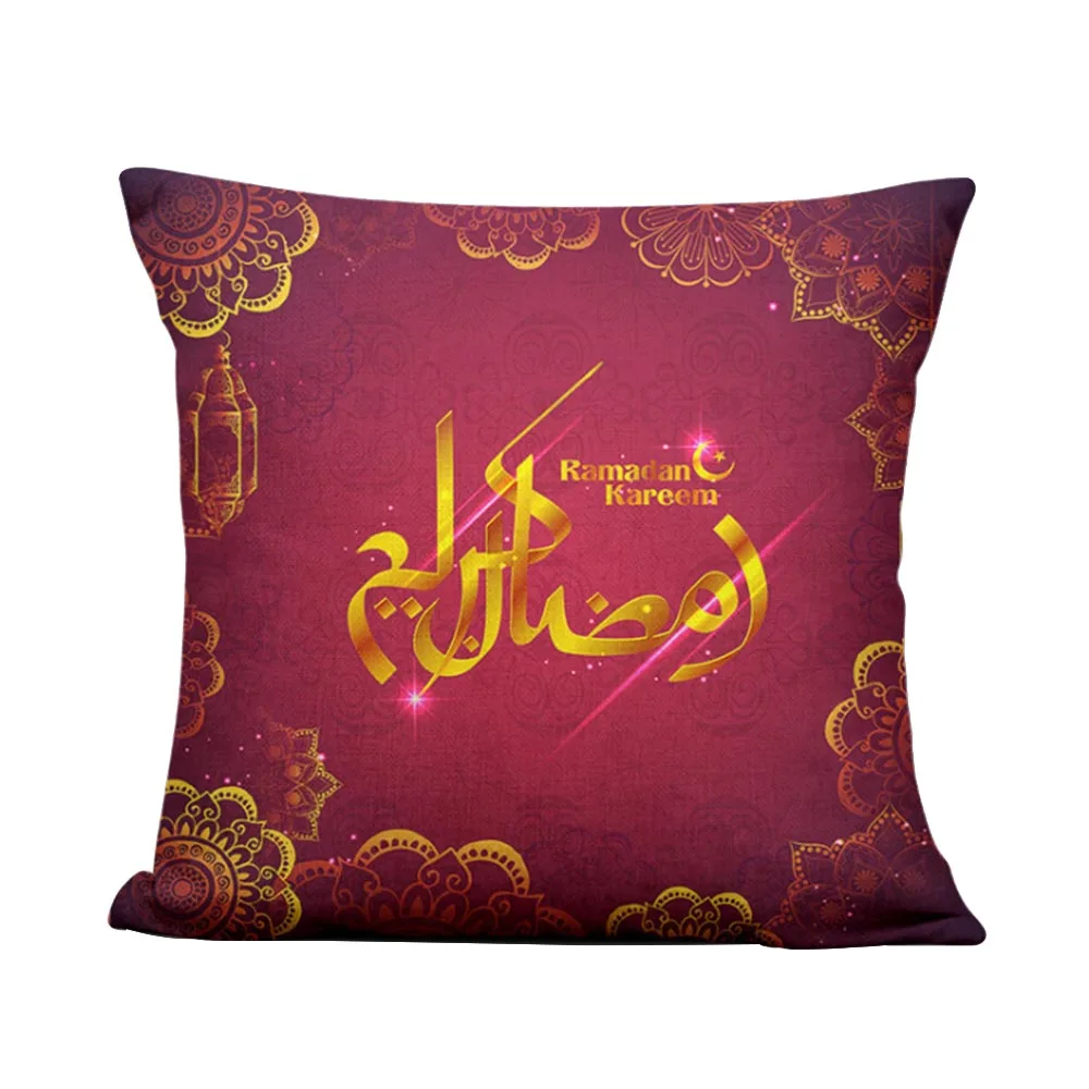 

45x45cm Muslim Ramadan Decoration For Home Cotton Seat Sofa Cushion Cover Classic Lantern Throw Pillow Cover Eid Mubarak Decor