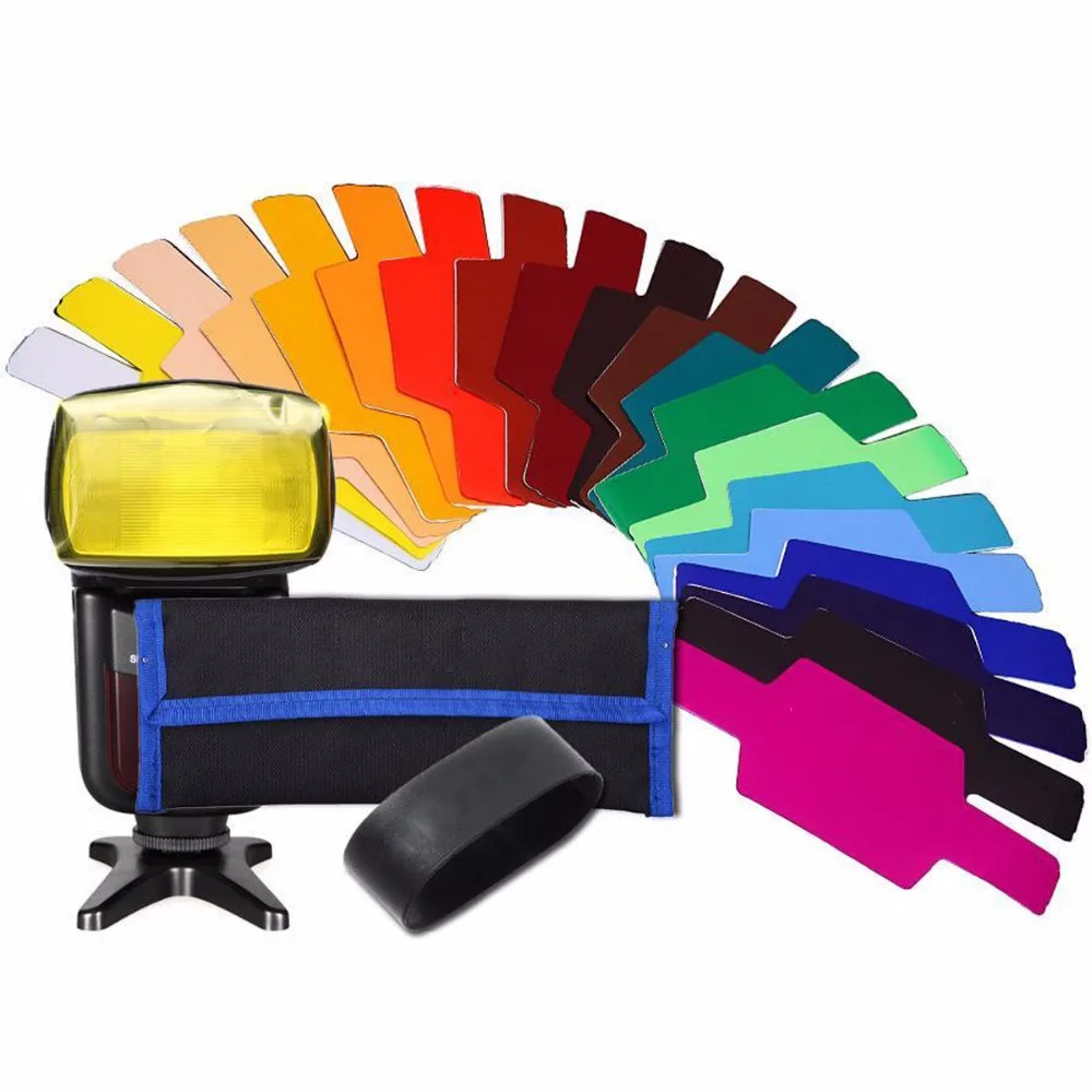Фотовспышка фильтр цветных гелей 20pc Speedlite Speedlight с гелевыми полосками для