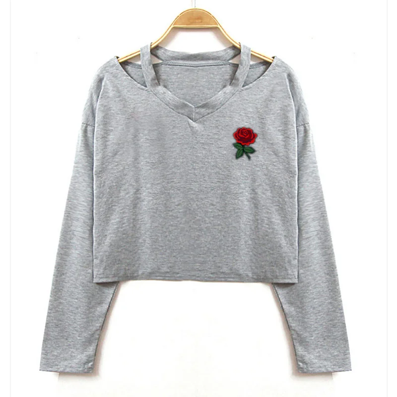 Футболка женская с V-образным вырезом и длинным рукавом | Женская одежда