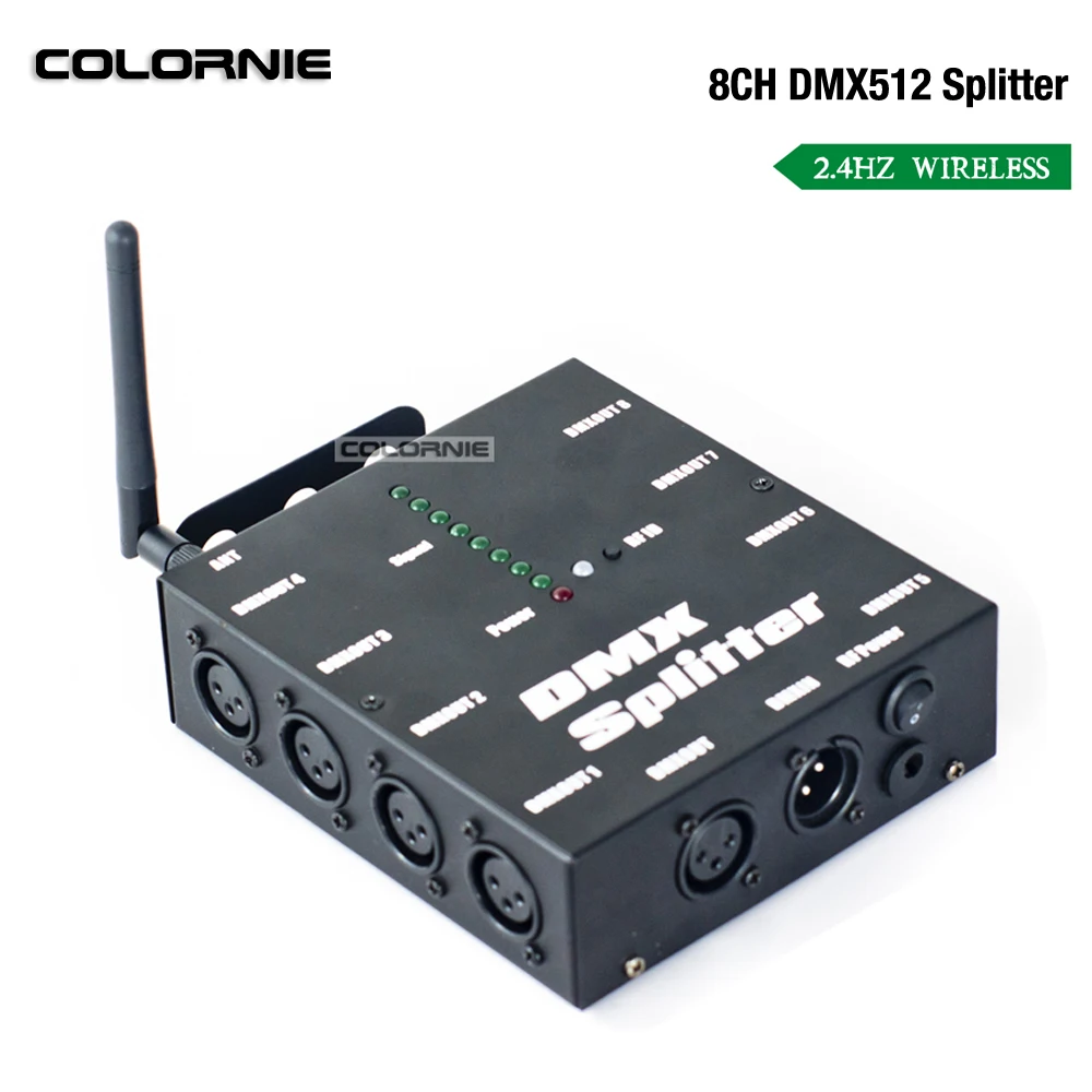 Беспроводной 8-канальный DMX512 Splitter DMX сцены разделитель усилителя сигнала 8 способ DMX распределитель для вечерние дискотека свет этапа