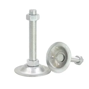 8PCS  Iron Galvanized 66MM Base Adjustable Foot Cups M12X60/80/100/120/150MM Articulated Lathe Leveling Foot Cups