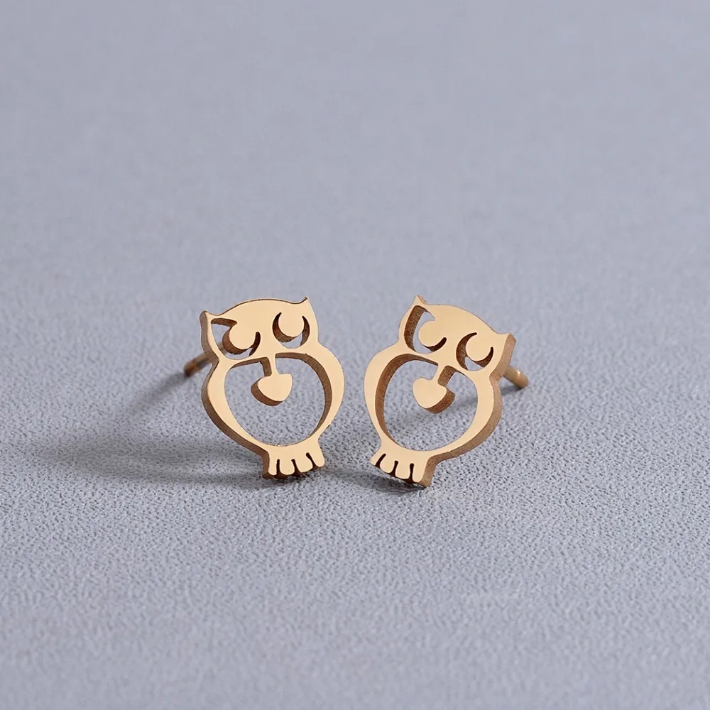 Женские серьги гвоздики Chandler Mini Love Cat Rabbit милые из нержавеющей стали