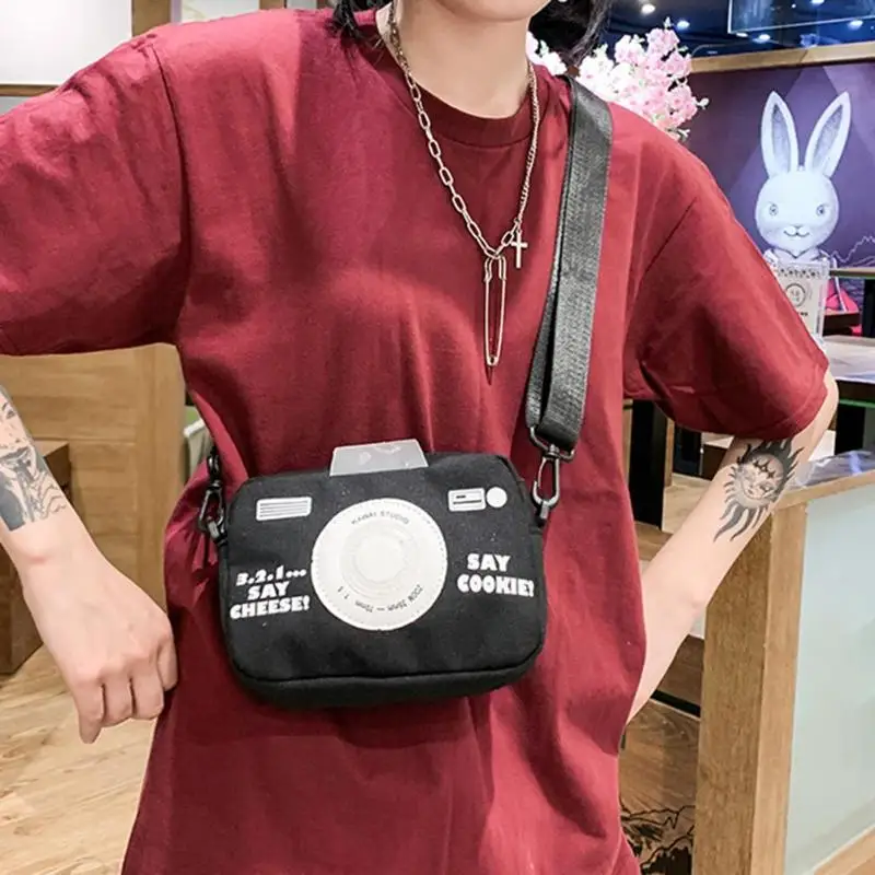 Креативные сумки через плечо в форме камеры повседневные женские холщовые
