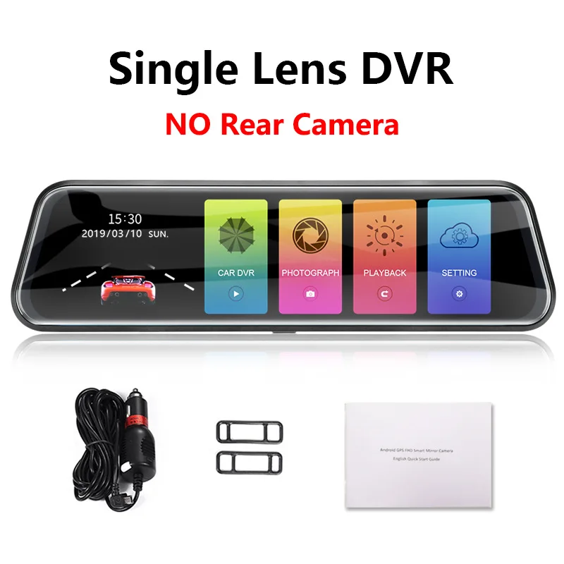 One camera lens Jansite, 10 дюймов, сенсорный экран, 1080 P, Автомобильный видеорегистратор, камера с двойным объективом, автомобильная камера, видеорегистратор, зеркало заднего вида с резервной камерой - Название цвета: One camera lens