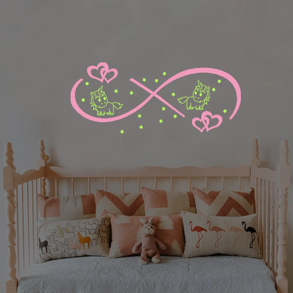 

Флуоресцентные наклейки с двойным заклинанием «love cycle» для украшения стен гостиной, спальни, фоновые Светящиеся Настенные обои