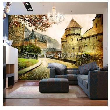 Настенные 3D обои на заказ в стиле ретро европейские здания Париже кофейная зала