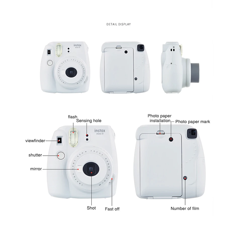 Подлинный Fujifilm Instax Mini 9 камера Fuji мгновенная обновленная мини 8 пленка фото камера селфи объектив+ крупным планом объектив 5 цветов