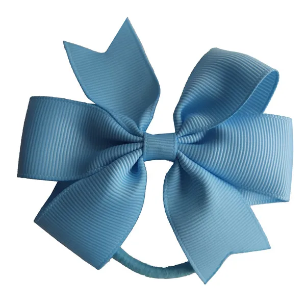 2 шт. заколка для волос с резинками 3,5 ''Hairbow упругих волос аксессуары дети хвост держатель резинки для волос ласточкин хвост Луки - Цвет: 311 Blue Mist