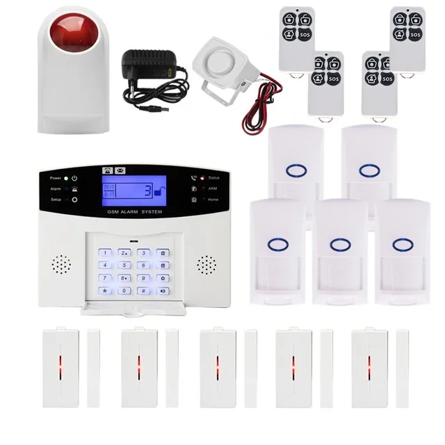 JeaTone GSM сигнализация SMS Беспроводная сигнализация домашняя охранная сигнализация наборы DIY ЖК-дисплей PIR датчик двери окна управление приложением - Цвет: D