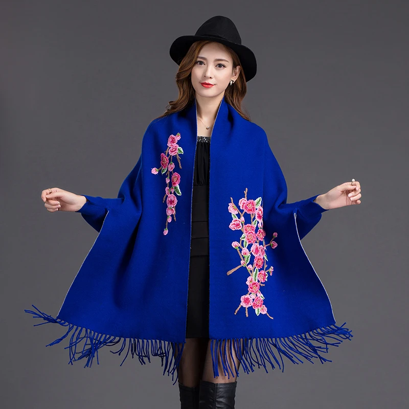 Брендовое Новое ювелирное женское кашемировое двустороннее пончо Zizith шаль с