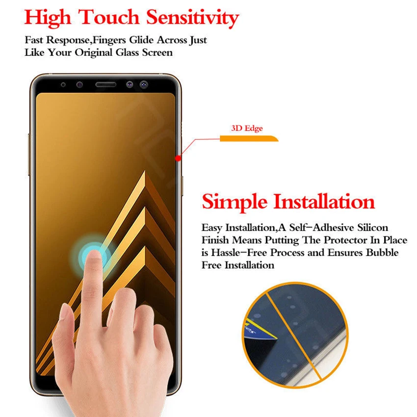 3D полное покрытие Закаленное стекло Защитная пленка для экрана Samsung Galaxy