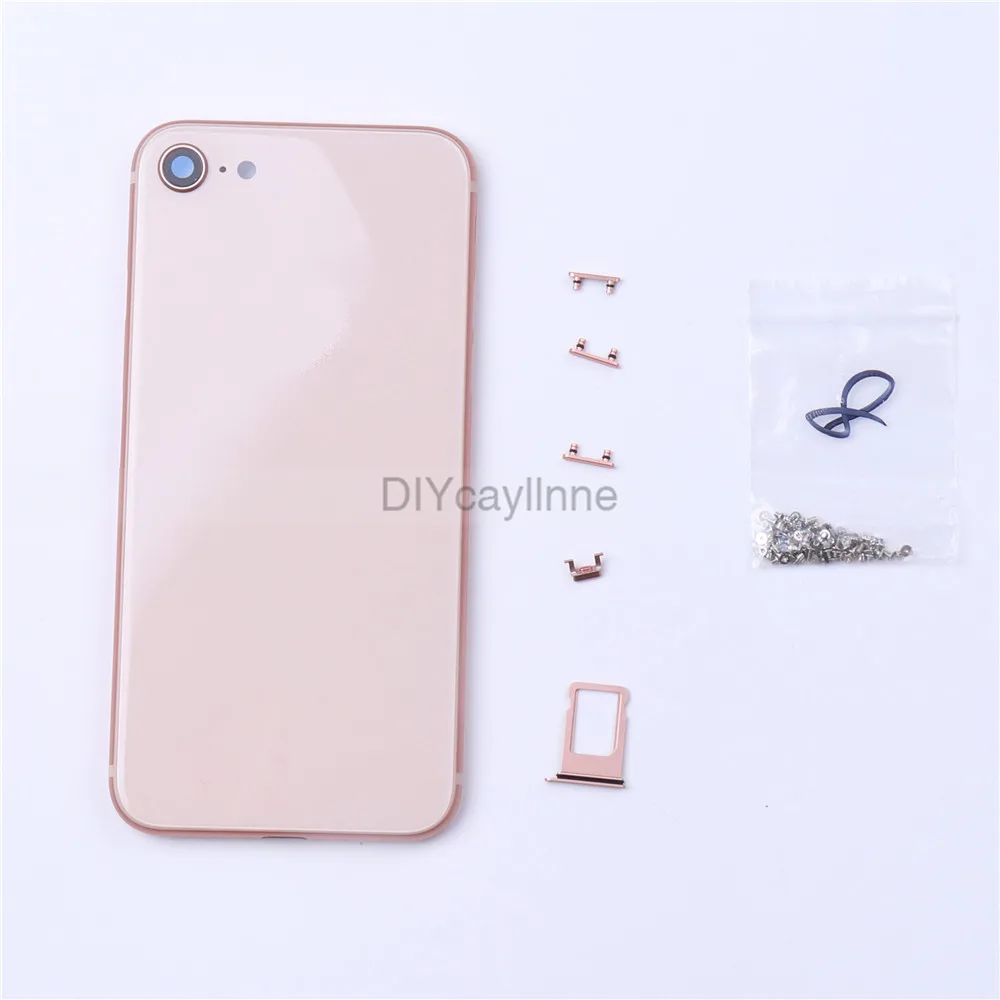 AAA запасные части для задней панели iPhone 8 8 Plus X 5," Задняя средняя рамка и Задняя стеклянная крышка с маленькими винтовыми частями