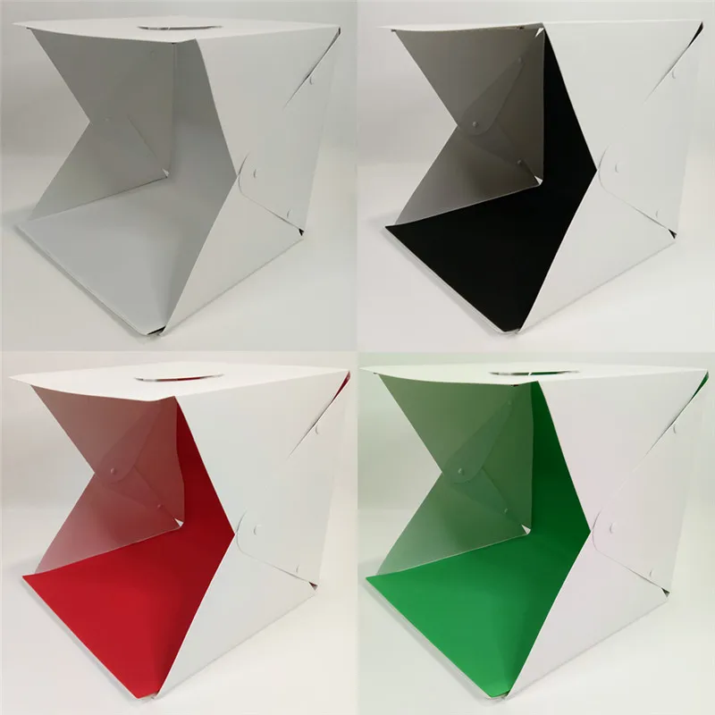 Portable Table Photo Studio Lighting Box 16 inch Mini Foldable LED Light Softbox Kit with 4 Colors Backdrops For Photography | Электроника