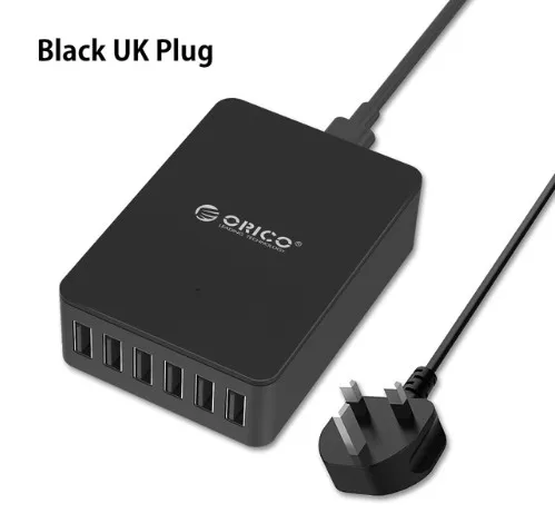 ORICO 50 Вт/10 А 6 портов настольный USB супер зарядное устройство Порт питания настольная зарядная станция для iPhone/iPad/samsung Nexus htc sony - Тип штекера: UK Black