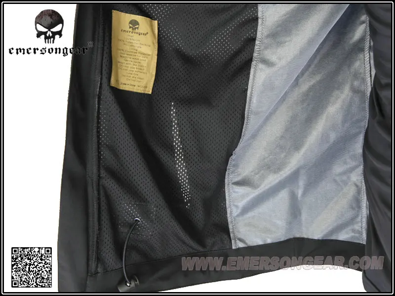 EMERSON мягкая оболочка ветровка куртка дышащая пот тактическая Боевая черный EM6810B |